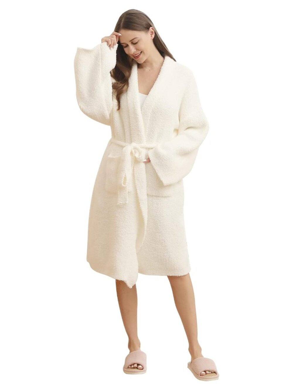 Women's Soft Plush Hooded Robe Microfiber Bath Spa Lounge Sleep Robe